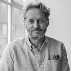 Black-and-white headshot of Doug actual Kessler, co-founder and creative director at Velocity Partners and all-round B2B content legend.